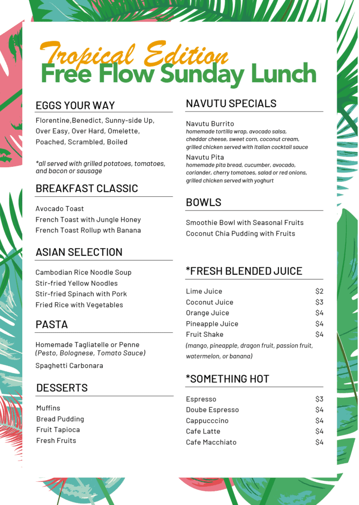 Free Flow Sunday Lunch at Navutu Dreams Siem Reap
