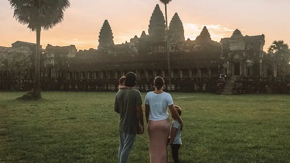 Family at Angkor Wat Sunrise